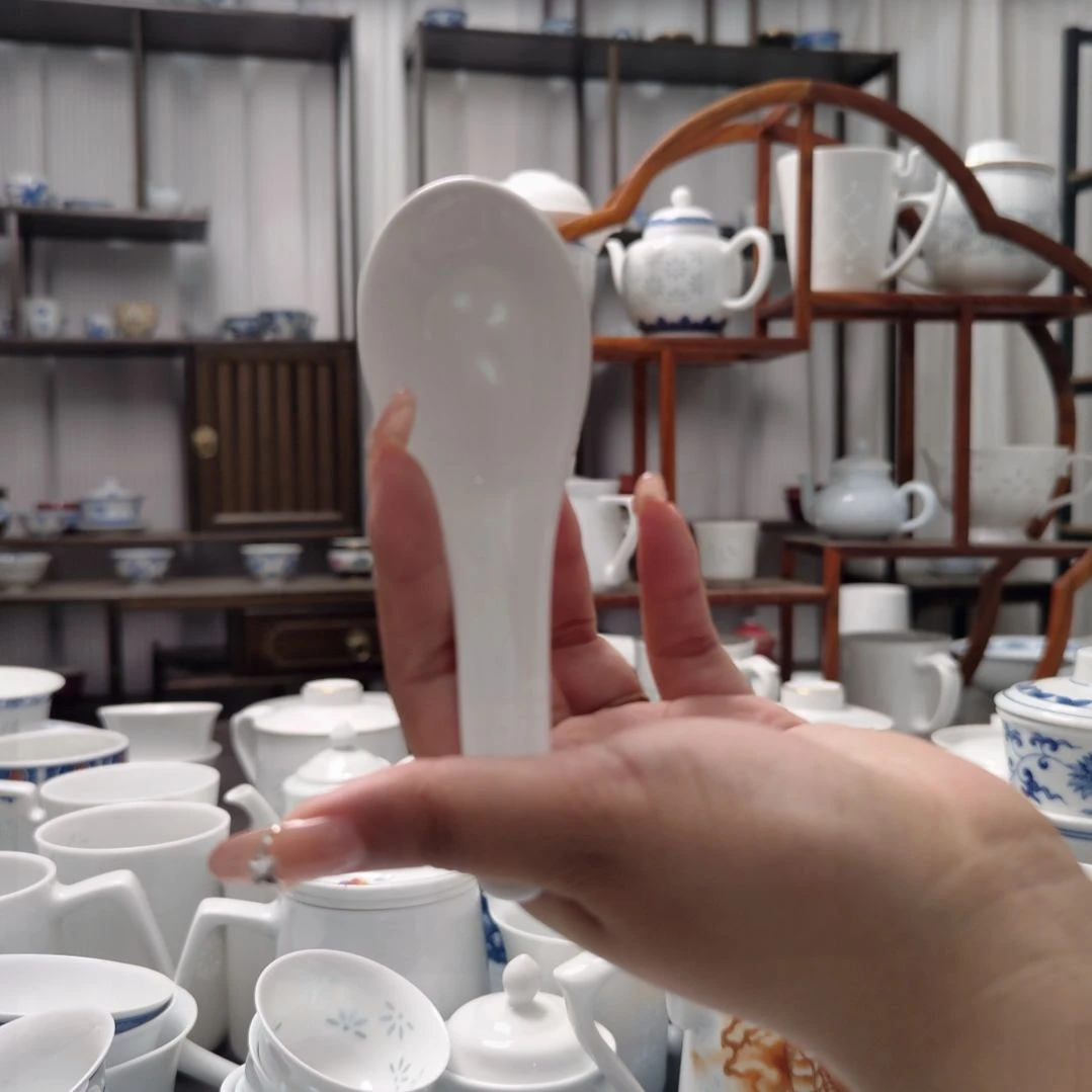 瓷玉牡丹小勺十只装