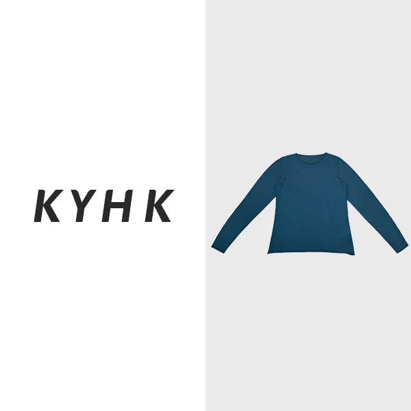 KYHK早秋通勤纯色长袖套头打底针织衫短外套230915