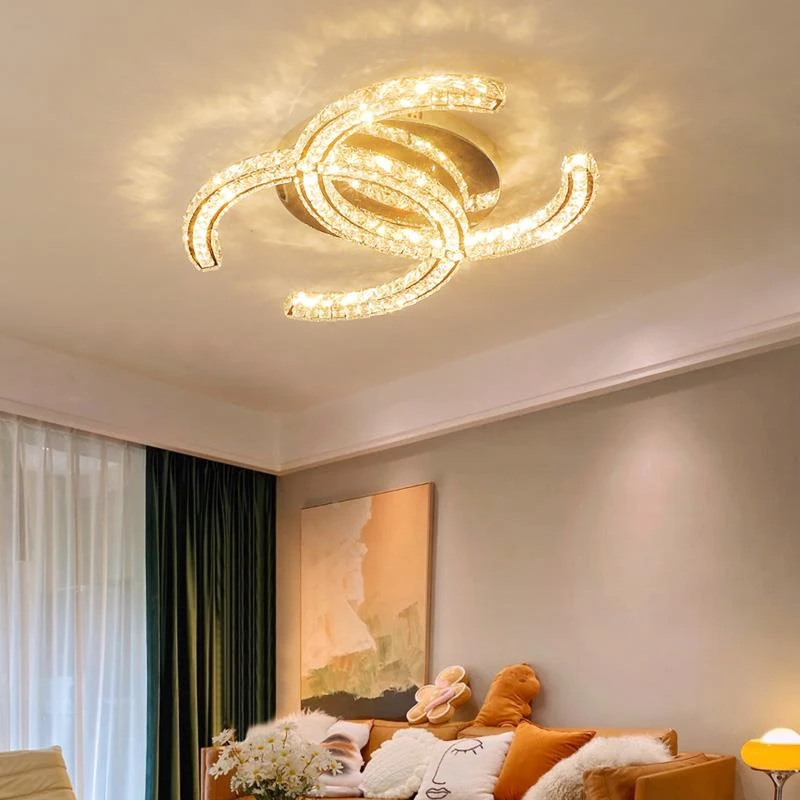 轻奢水晶客厅吸顶灯中山灯具餐厅卧室主灯服装店装饰吊灯高级感