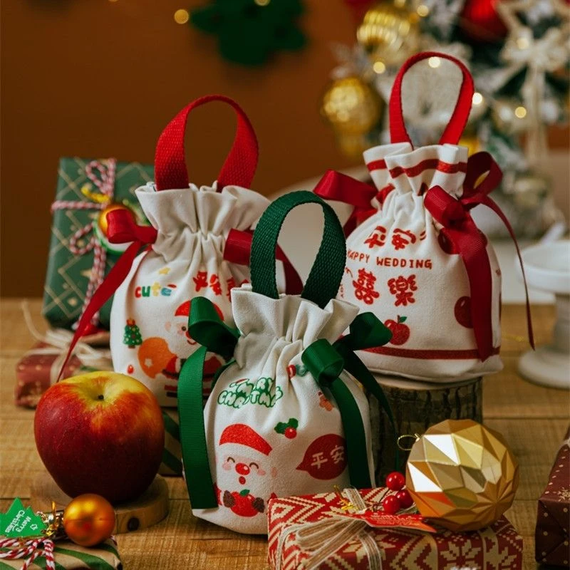 圣诞节礼品袋儿童礼物袋平安果包装盒圣诞老人苹果袋平安夜糖果袋