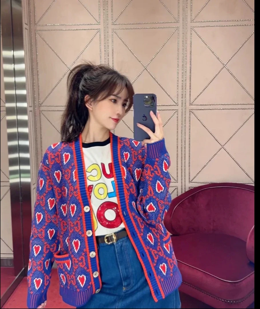 99新 GUCCI/古驰 yy二七九 棉 老花满印开衫 s码 99新