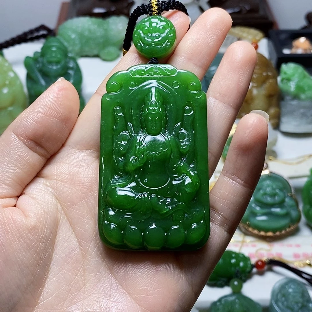 和田玉（碧玉）未镶嵌颈饰禅*