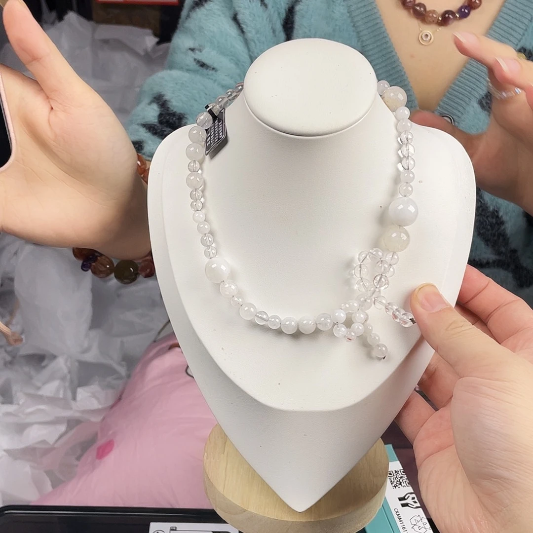 手串水晶银S925镀金镶嵌