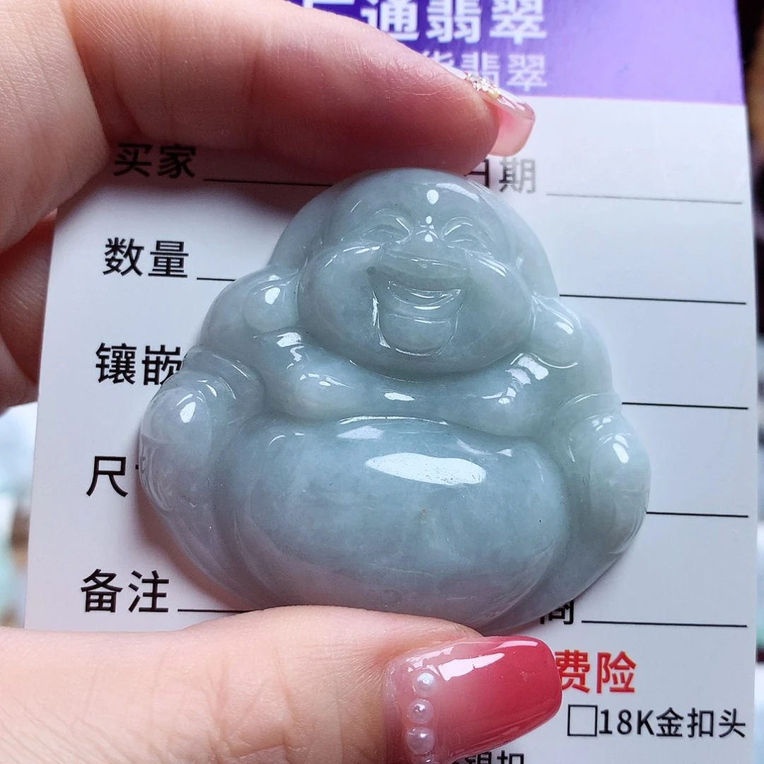 翡翠未镶嵌颈饰佛公