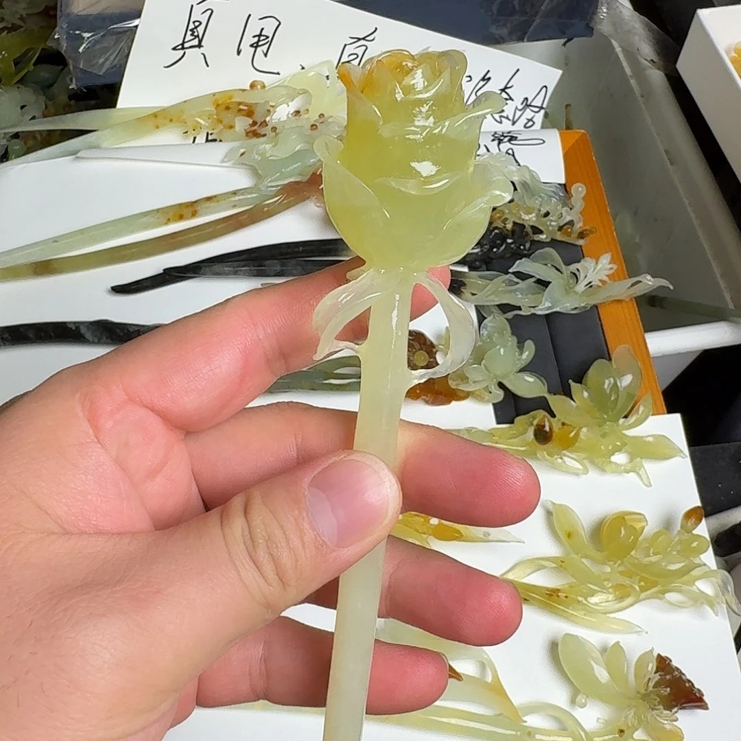 ღ***。未镶嵌蛇纹石玉发饰