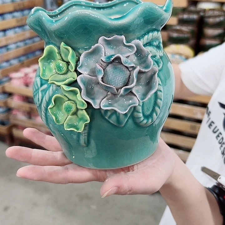 有孔.凑满10元发货多肉陶瓷花盆！