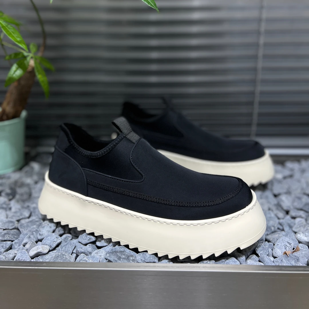 潮牌一脚蹬厚底2025春夏季男款布鞋百搭时尚板鞋高级感布鞋净版