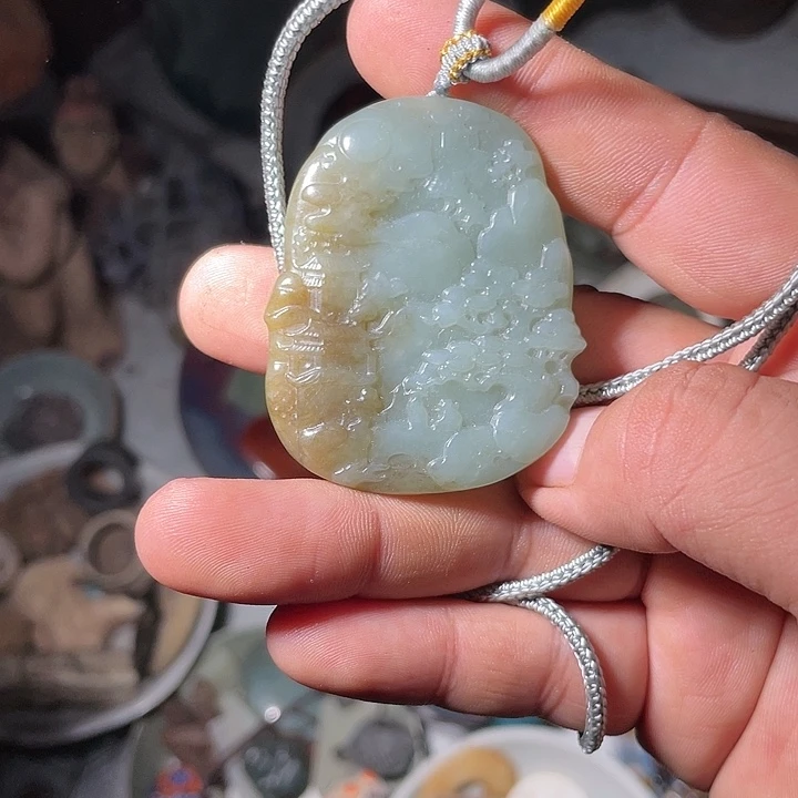 石材工艺品吊坠山水牌