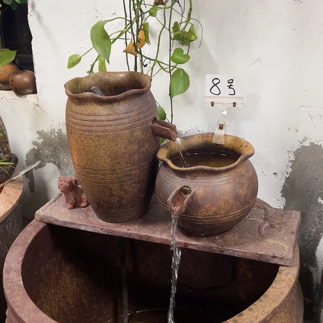 紫砂花盆流水潺潺如潺潺溪水流