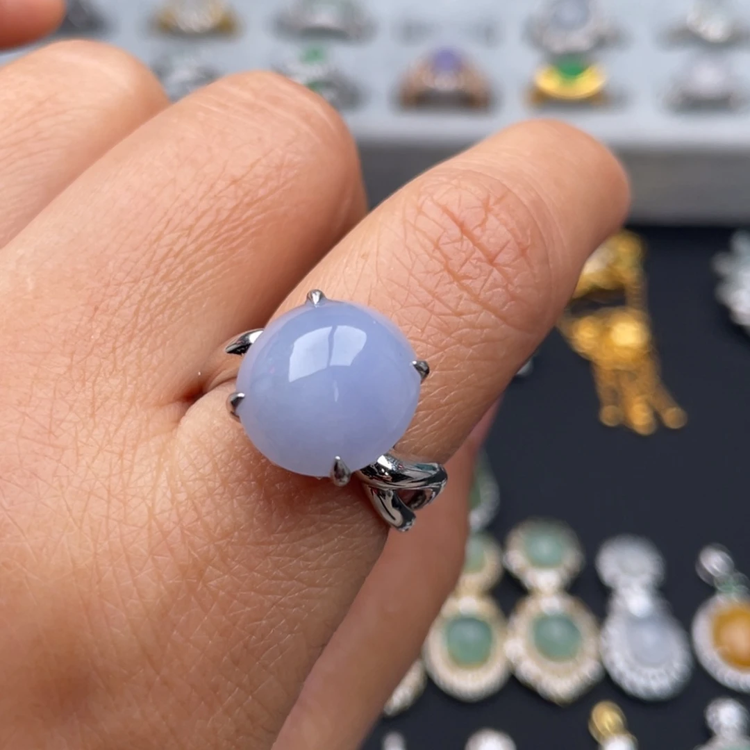 翡翠银S925镶嵌吊坠(不含链)