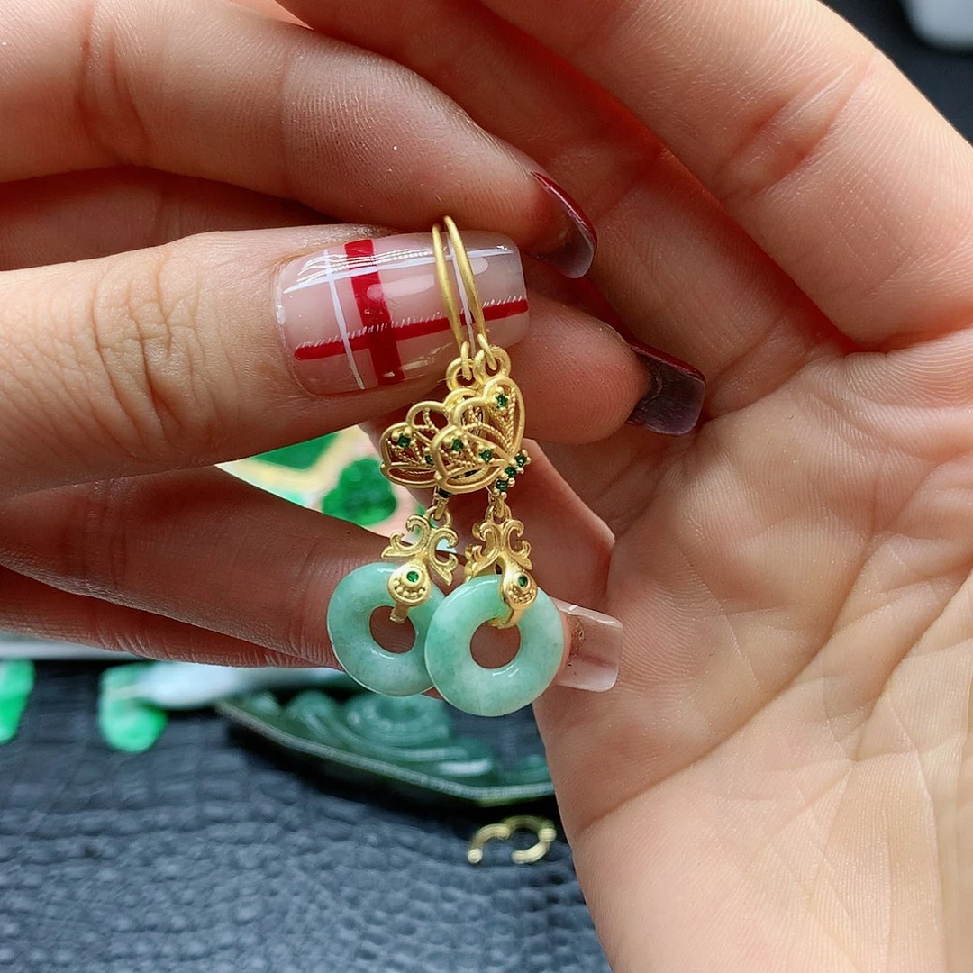 【闪购商品】翡翠耳饰未镶嵌，