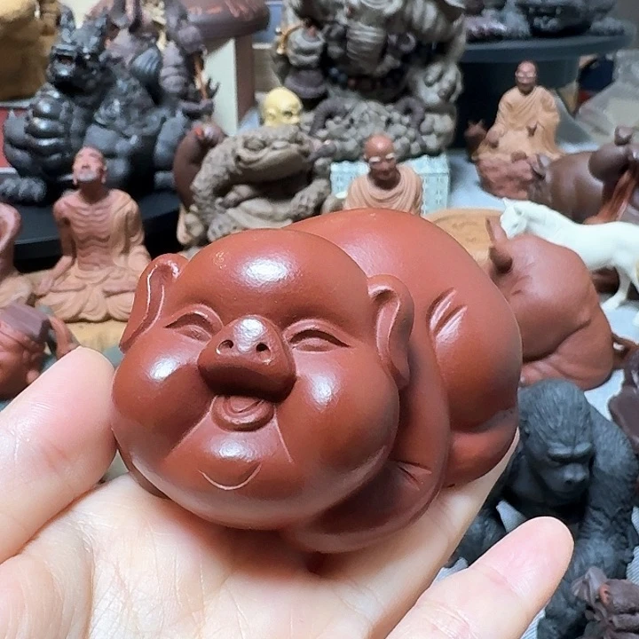 紫砂茶宠开心猪猪