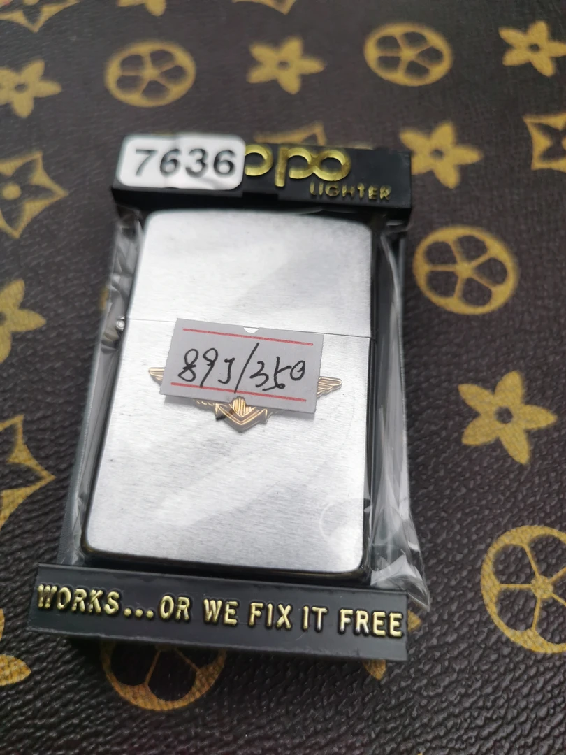 Zippo打火机回血89J拉丝贴章军机-7636