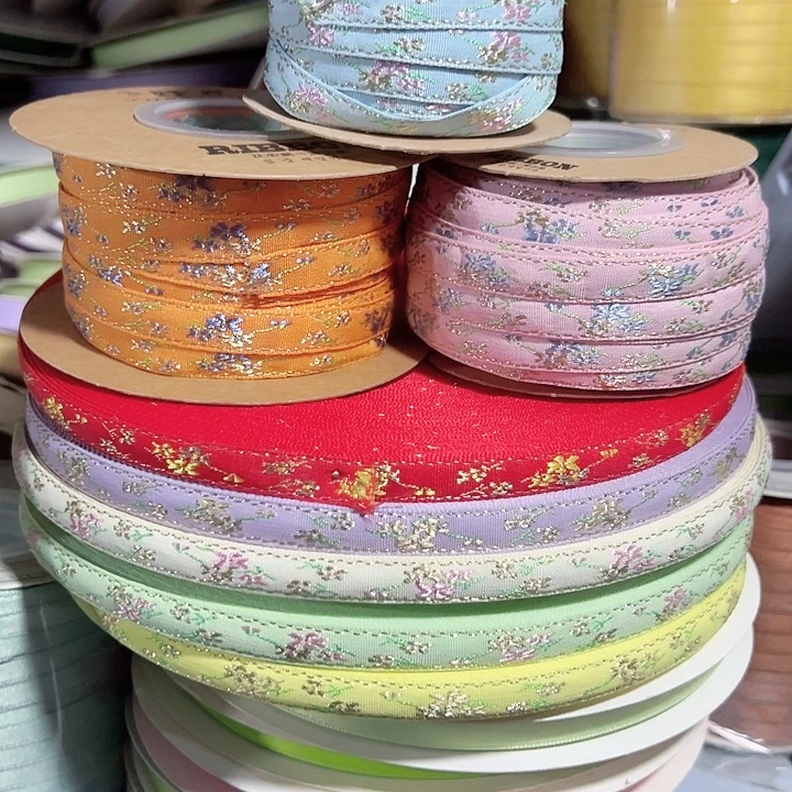 1的刺绣丝带8色各25码材料