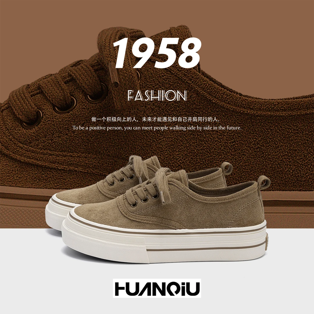 环球新款帆布鞋2025秋季时尚休闲鞋女简约厚底增高软底低帮鞋子女