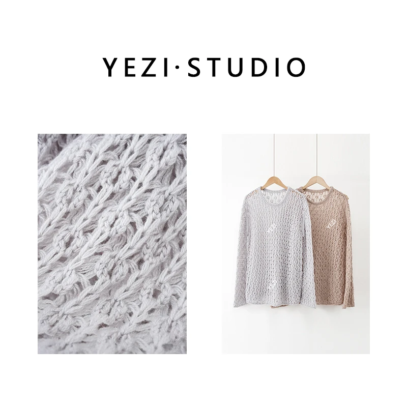 【奶油慕斯】法式圆领羊毛混纺镂空肌理感针织毛衫25118001-1/15