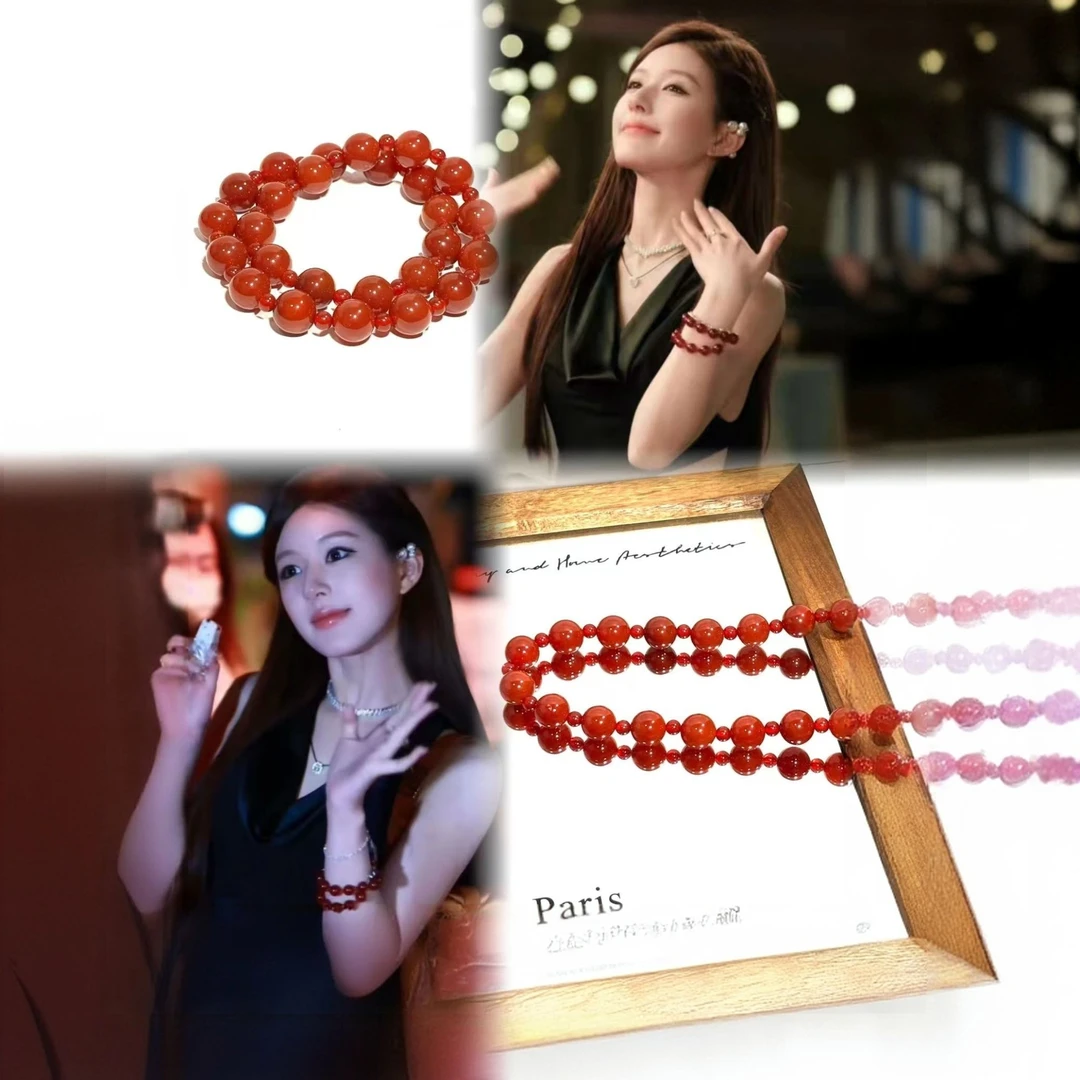（许研同款）红玛瑙手串天然玛瑙女生礼物显白大气