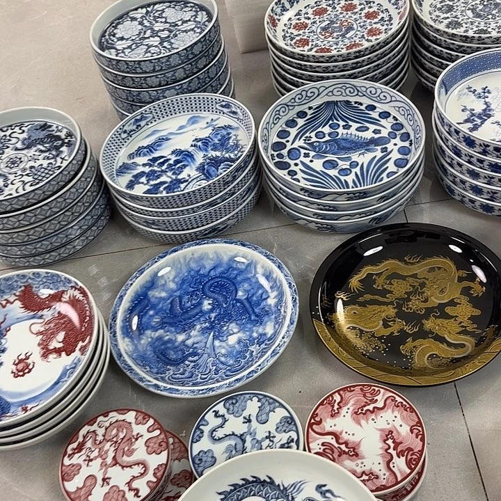 瓷片青花铠甲龙大胡乘景德镇