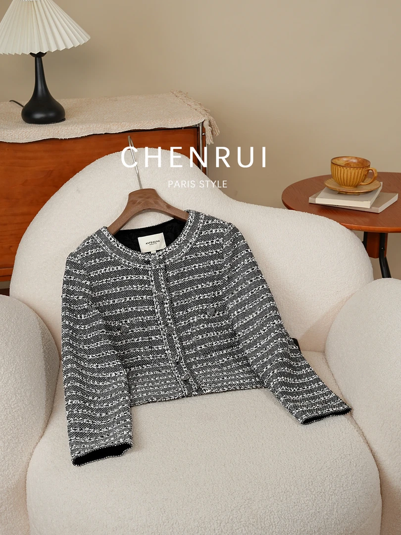 2025新款灰玛瑙晨锐小香风外套上衣1201