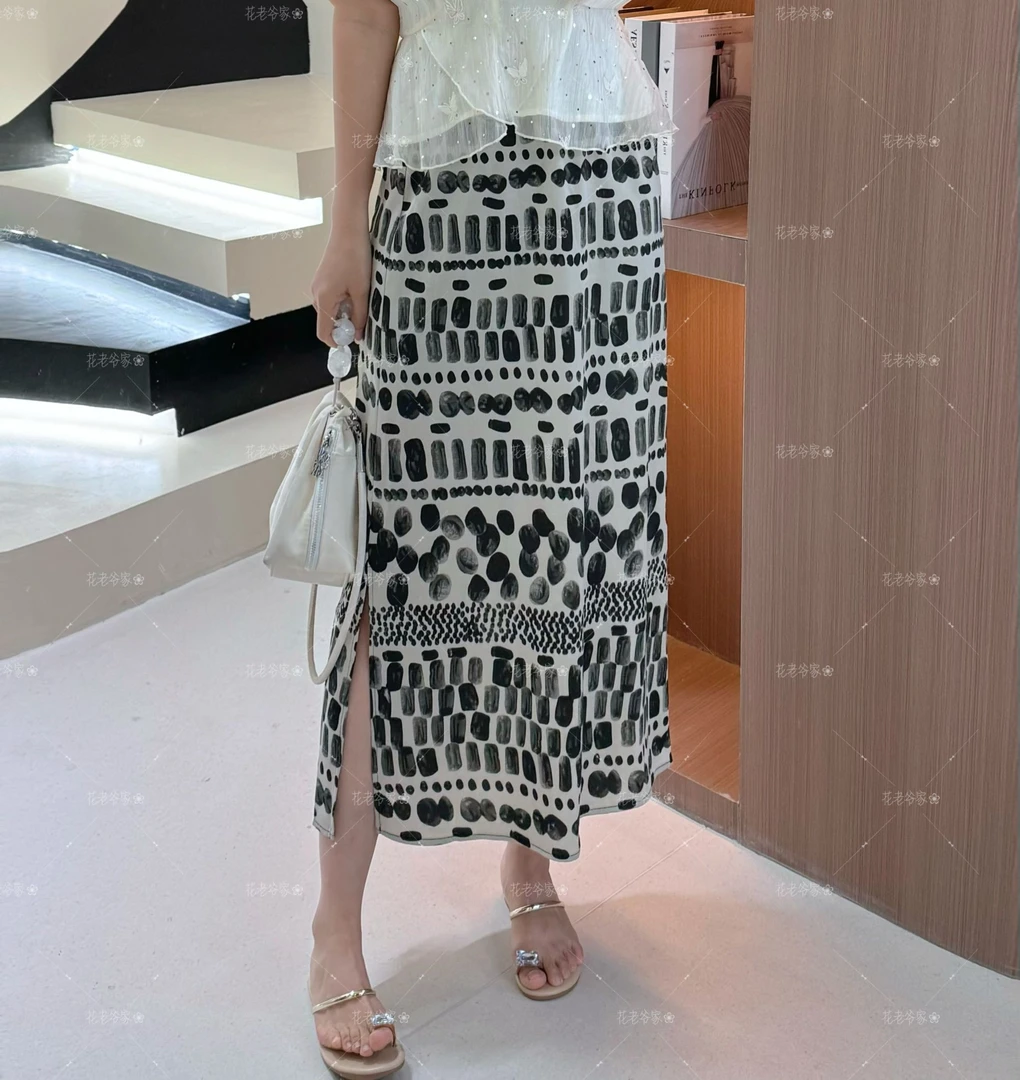 【仅半身裙】花老爷微胖夏季新款几何半身裙HLY3500