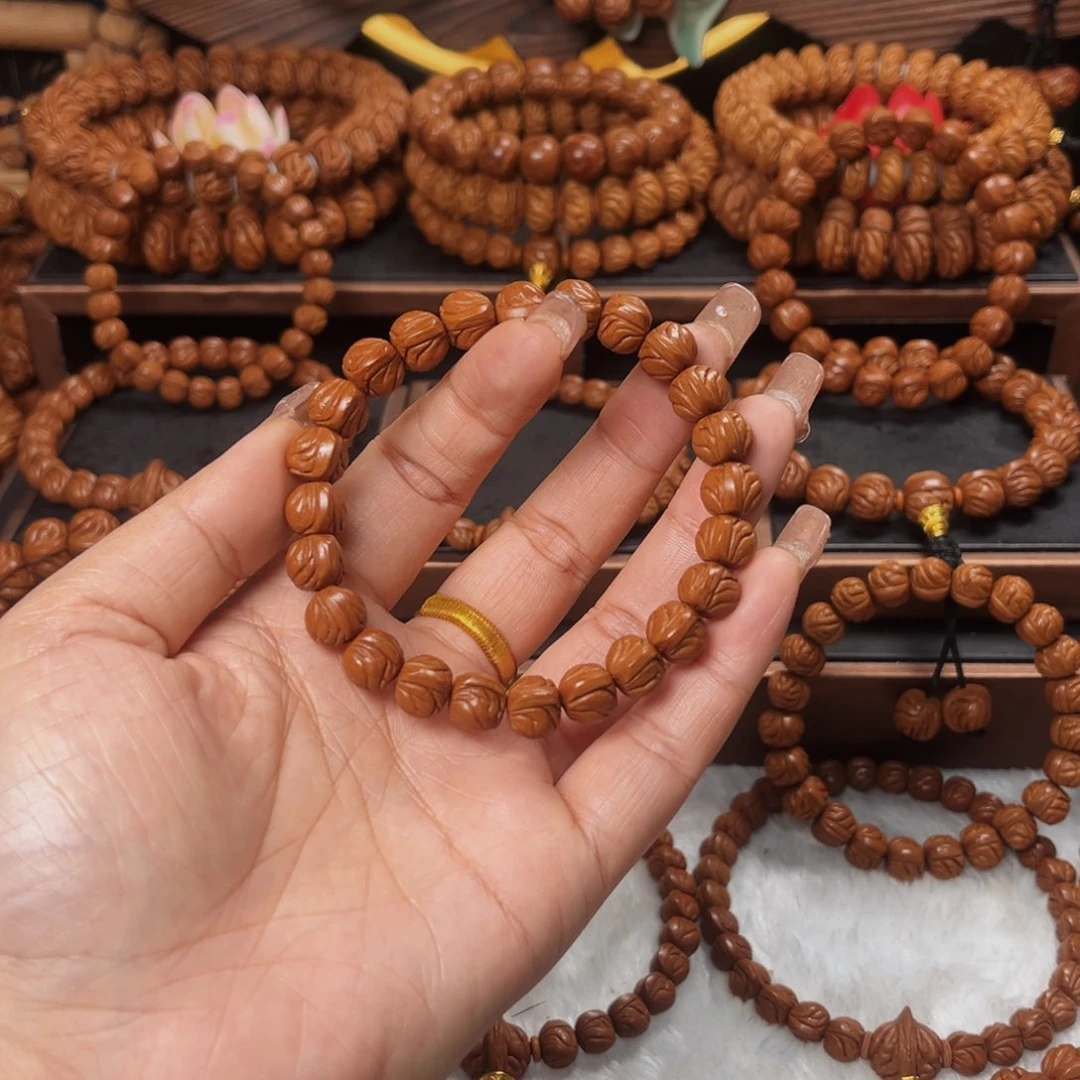 桃核手串友**串10顶级玉龙脊单圈