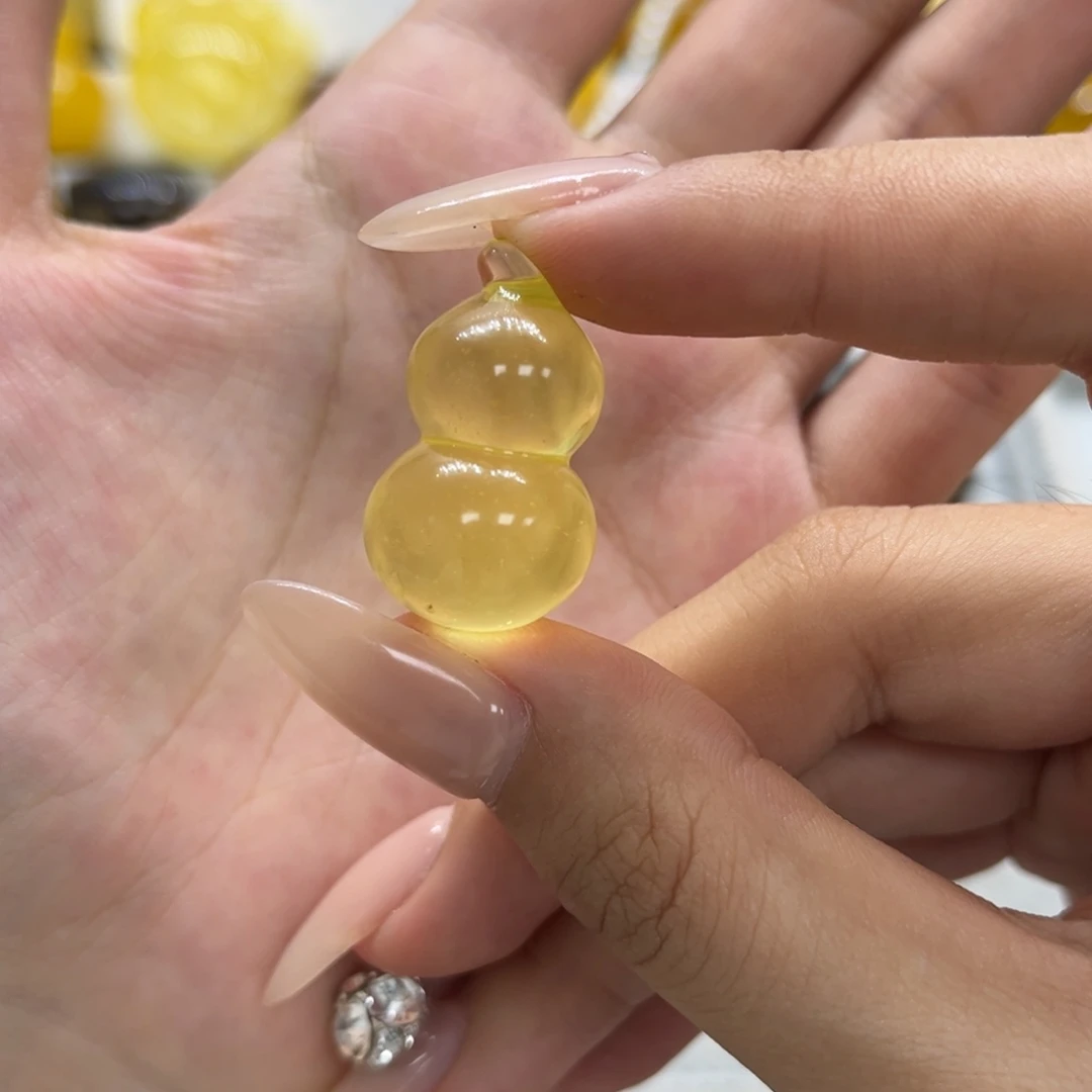 琥珀未镶嵌裸石天然琥珀小葫芦提溜吊坠