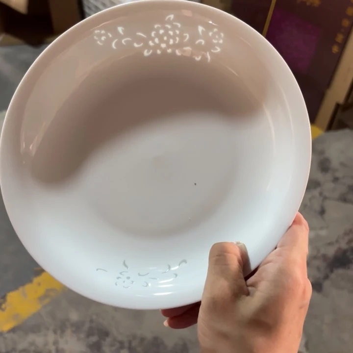 青瓷景德镇陶瓷盘子白色两只
