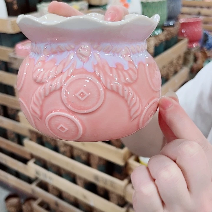 有孔.凑单10元陶瓷花盆发货！