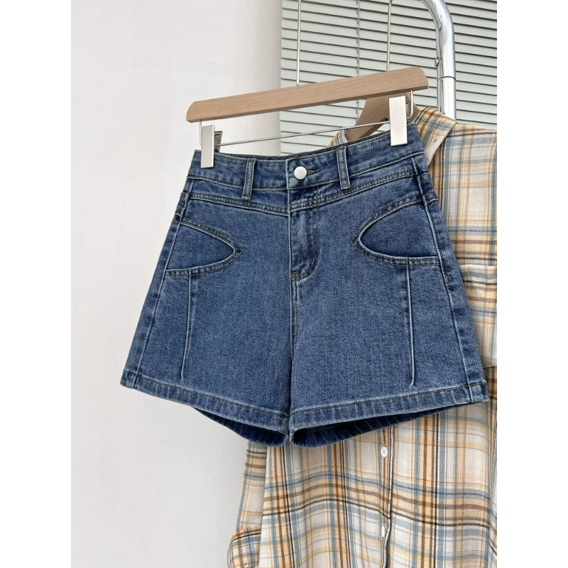 弹力牛仔短裤女爆款2025新款夏季慵懒风薄款裤子高腰显瘦辣妹热裤