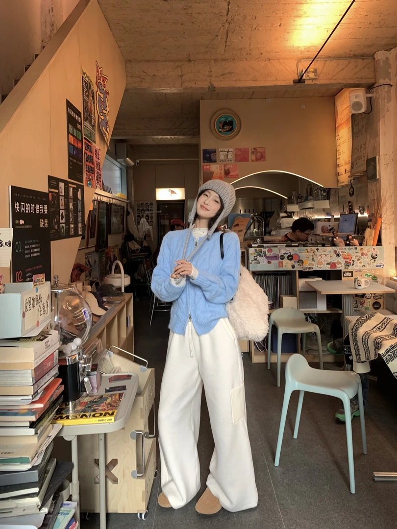 【谢不肉】休闲圆领气质麻花双拉链高级感时尚保暖开衫毛衣5452