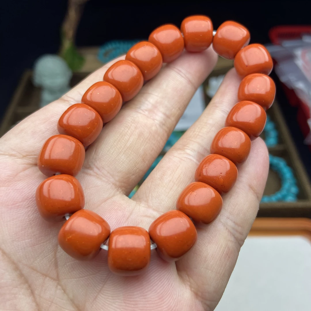 【000】12mm柿子红老型珠文玩手串手链配饰