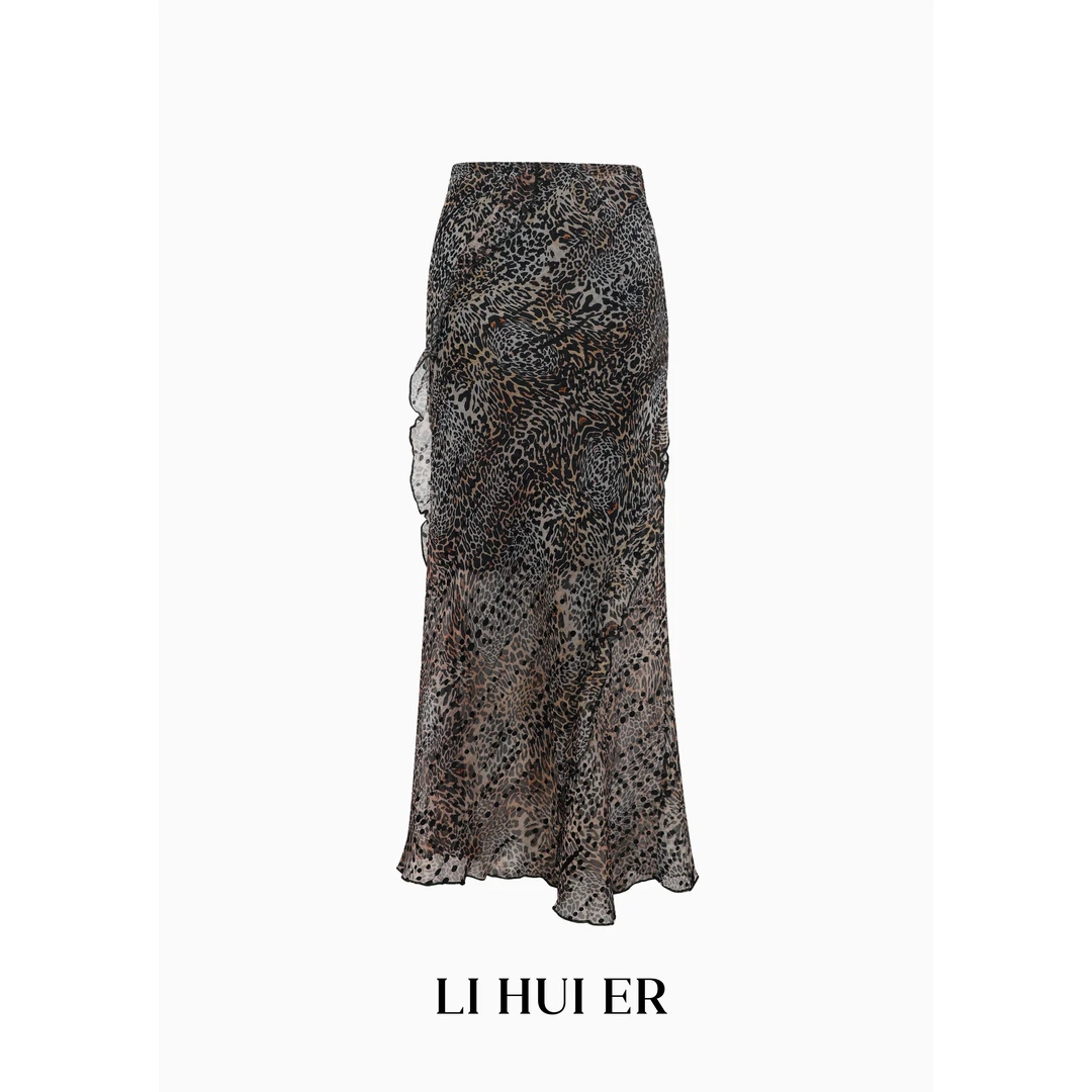Li Hui Er【豹意思】2025舒适百搭时尚气质女装豹纹半身裙2070