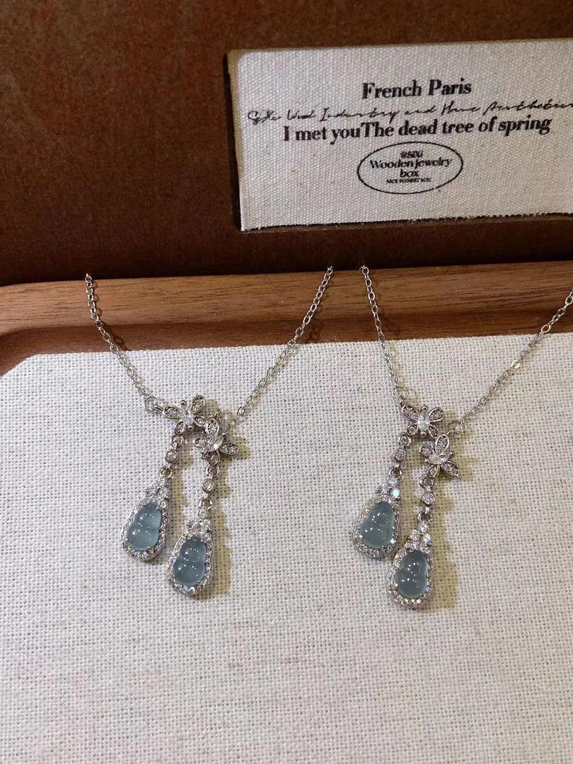 A295 925银翡翠福禄双喜套链多样性发一条