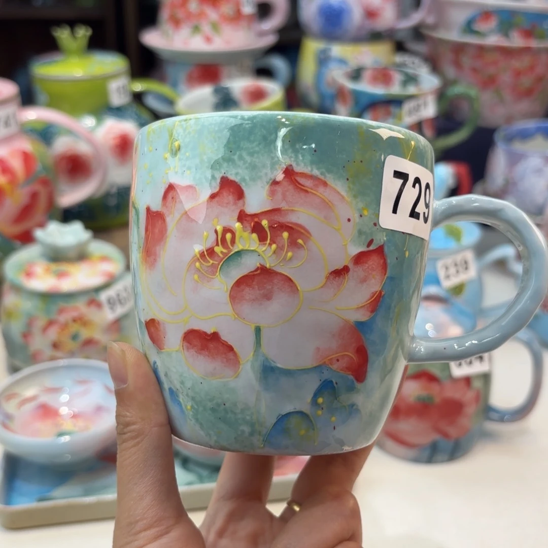 瓷片景德镇手绘高温釉下彩陶瓷茶具