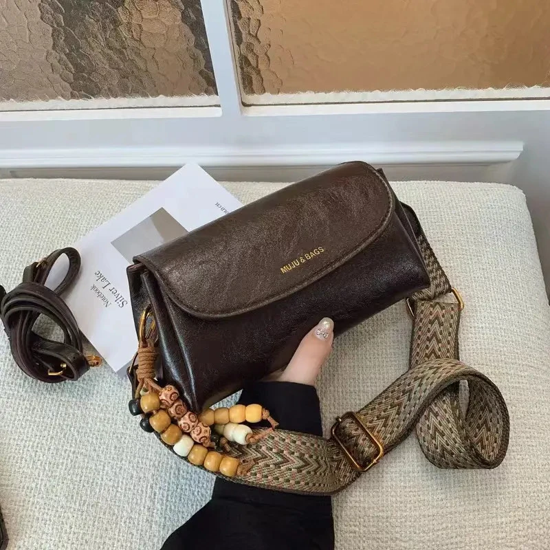 复古小包包女2025秋冬新款百搭小众设计单肩斜挎包流行软皮枕头包