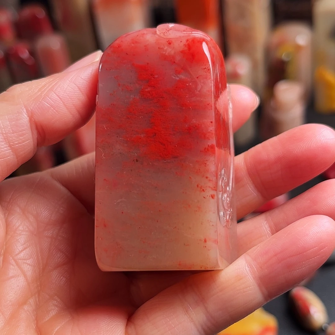 印石巴林石鸡血石方章