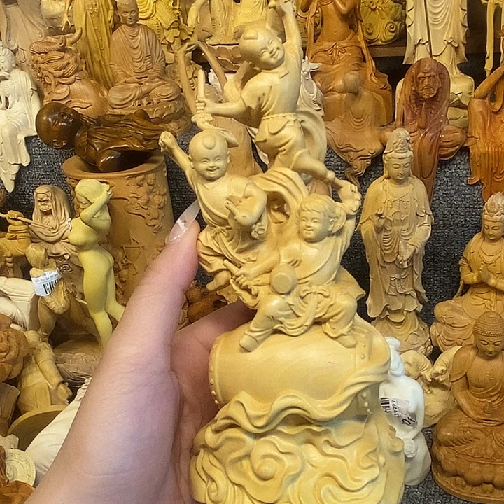 黄杨木黄杨木瑕疵童子打鼓