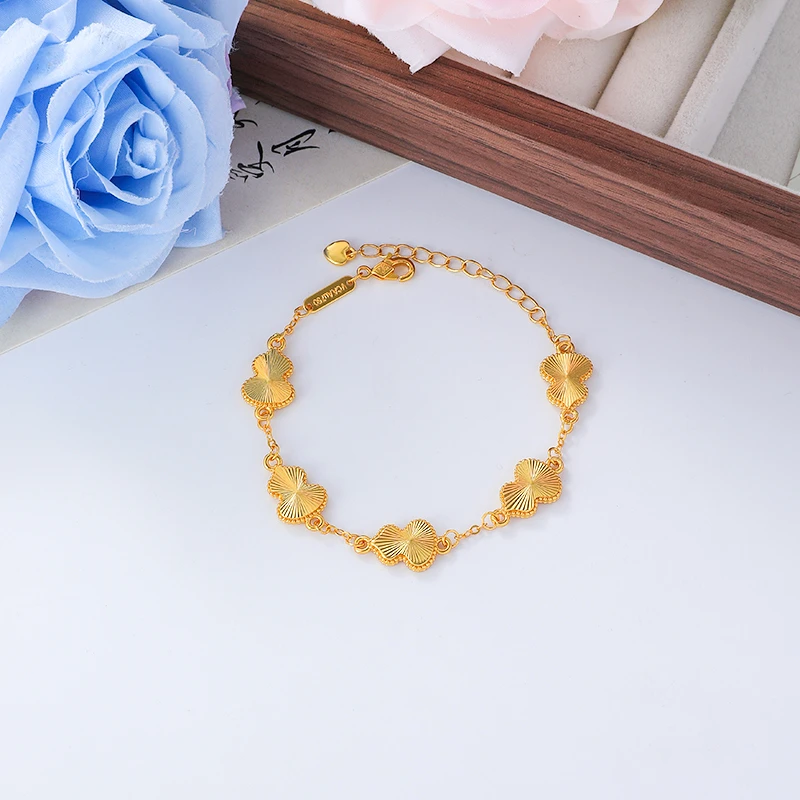 铜合金手链 高颜值镭射葫芦手链女轻奢小众精致手饰