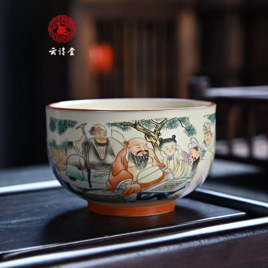 新式新款汝瓷八仙过海陶瓷茶杯主人杯