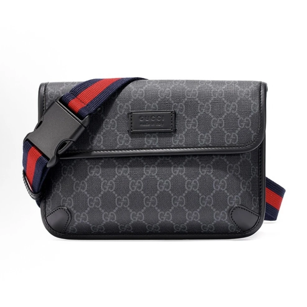 95新 GUCCI/古驰 黑老花腰包新款16322368二奢