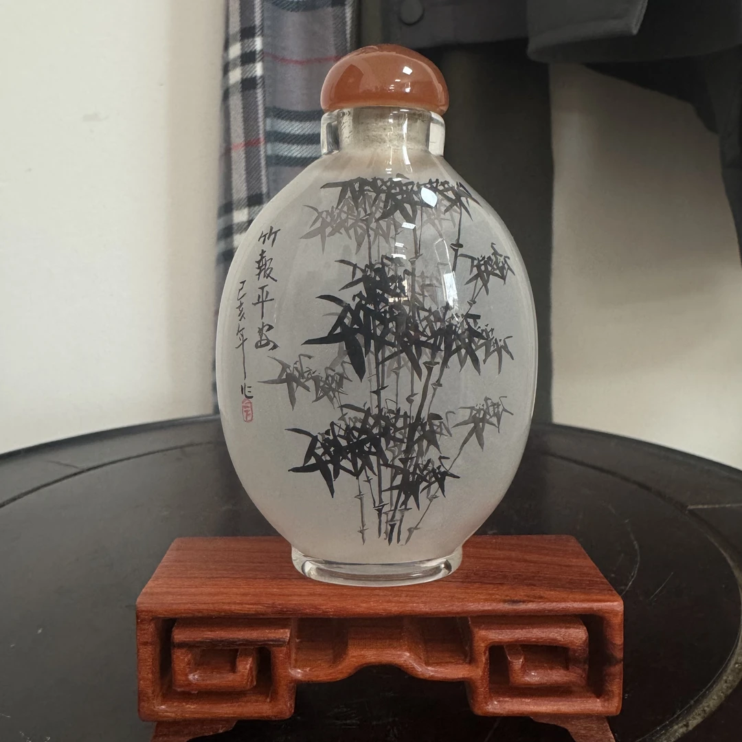 4#宫廷匠人文创内画手工绘制竹报平安家居装饰创意礼品送老师领导