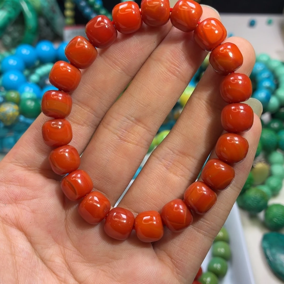 南红玛瑙合金手串