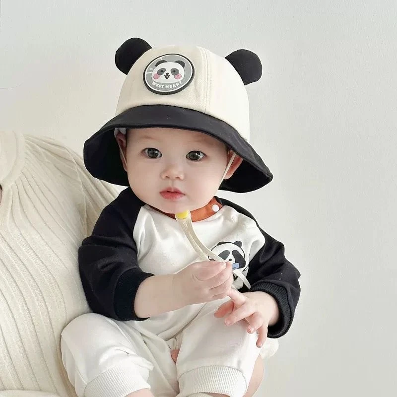 儿童春秋款渔夫帽大帽檐防晒太阳帽男宝女宝外出可爱卡通遮阳盆帽