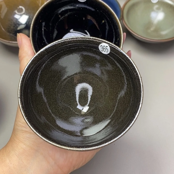 茶盏叫**哥建窑建盏磨底柴烧主人杯