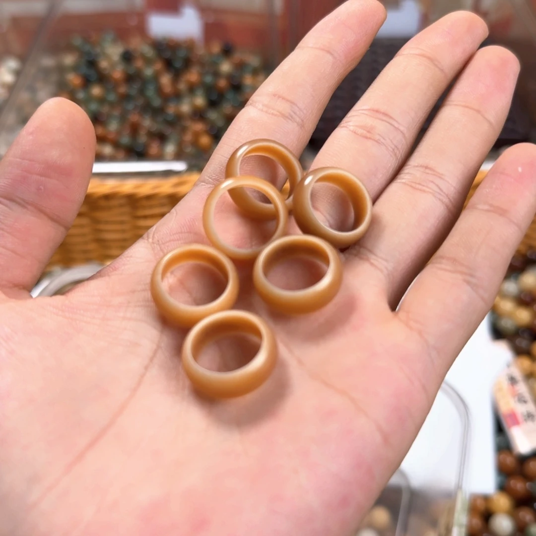 菩提根/象牙果吊坠6个深黄菩提跑环