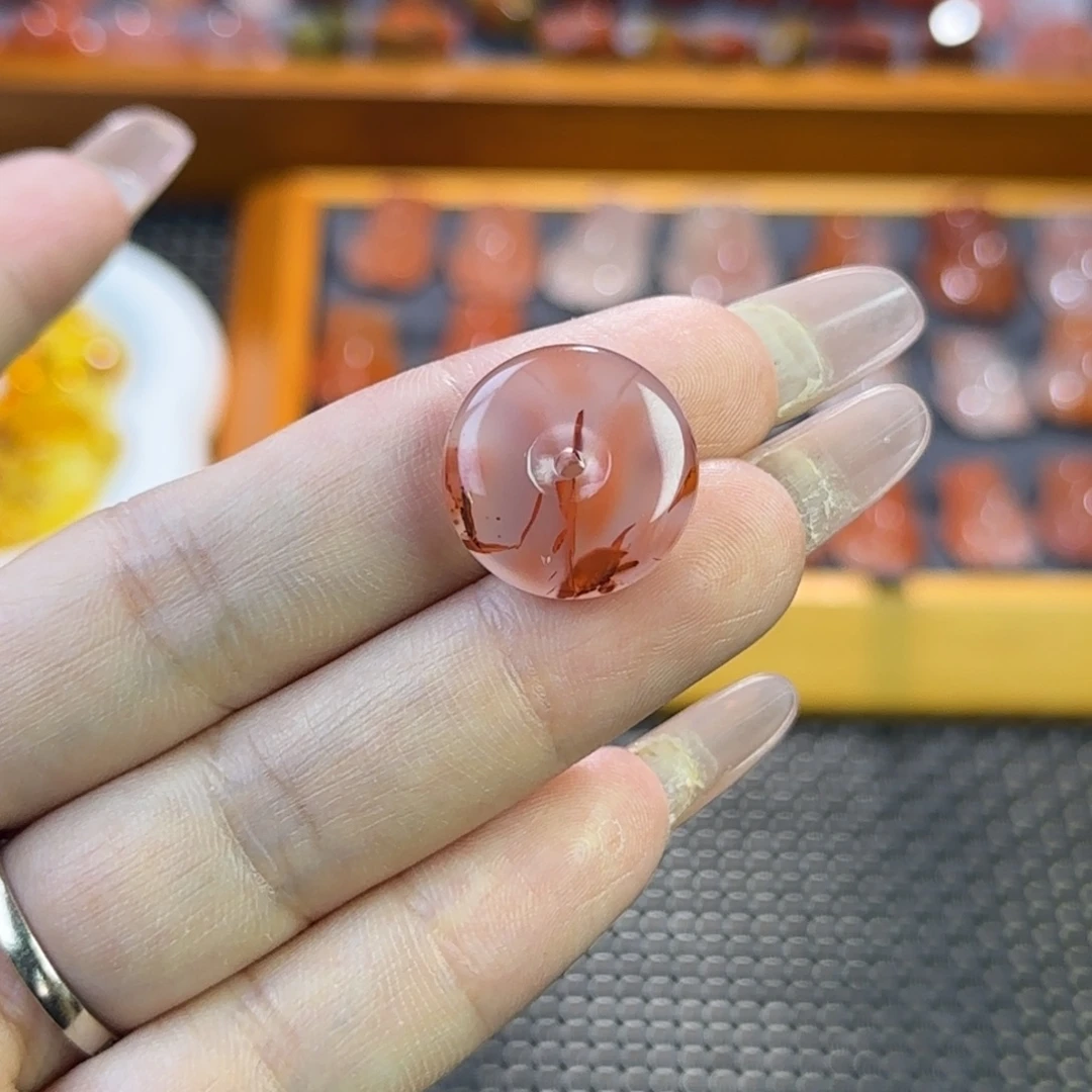 南红玛瑙未镶嵌珠宝半成品平安扣