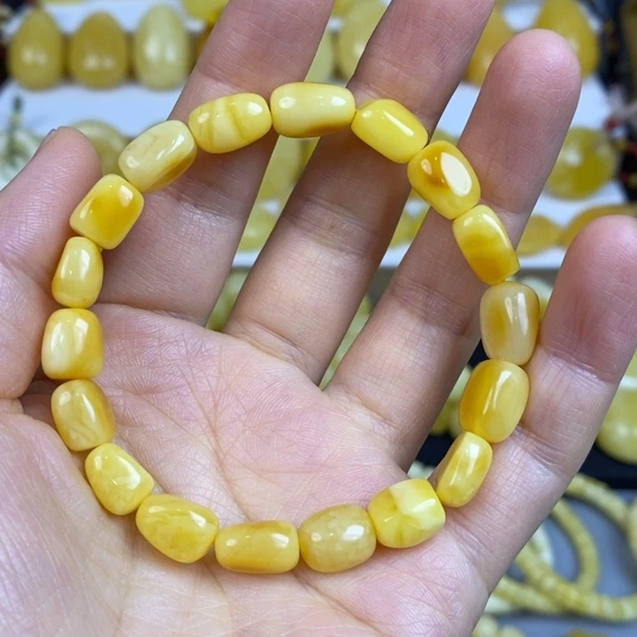 蜜蜡手链未镶嵌天然原矿假一赔十