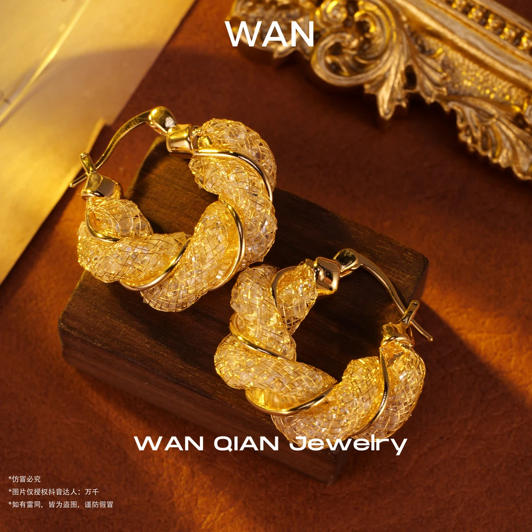 铜合金耳饰 法★【流光羁绊】纽结 轻奢气质时尚耳环-D031