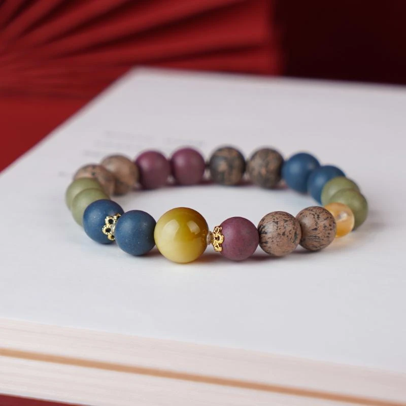 【9mm】五方多宝定心合香珠半手工无染色自然方子增强免（发一件）