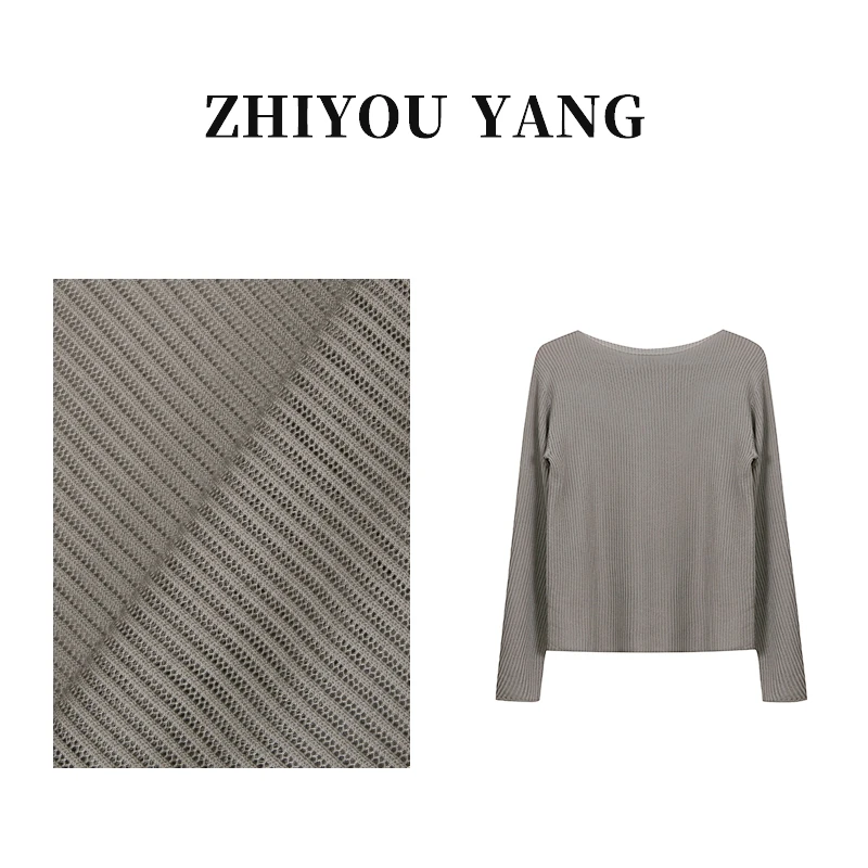 ZYY【空缕】100%莱赛尔天丝针织衫镂空工艺防晒夏季上衣